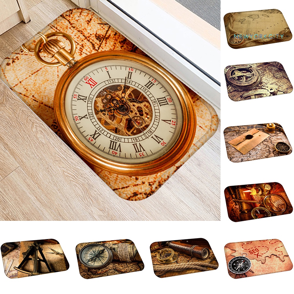 Thảm Lót Sàn Mềm Mại Chống Trượt Hình La Bàn Độc Đáo