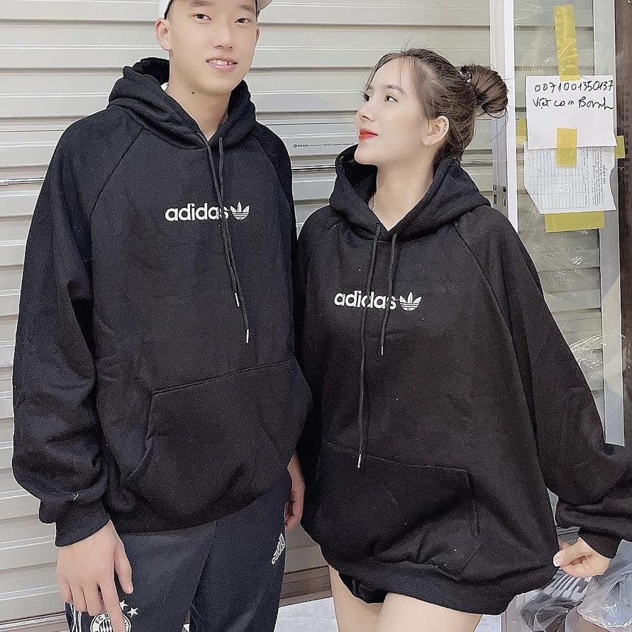 Áo Hoodie Nữ Áo Hoodie Nam Mặc Đôi Adidas Form Rộng Thêu Logo Có Mũ Chất Nỉ Dày Unisex !