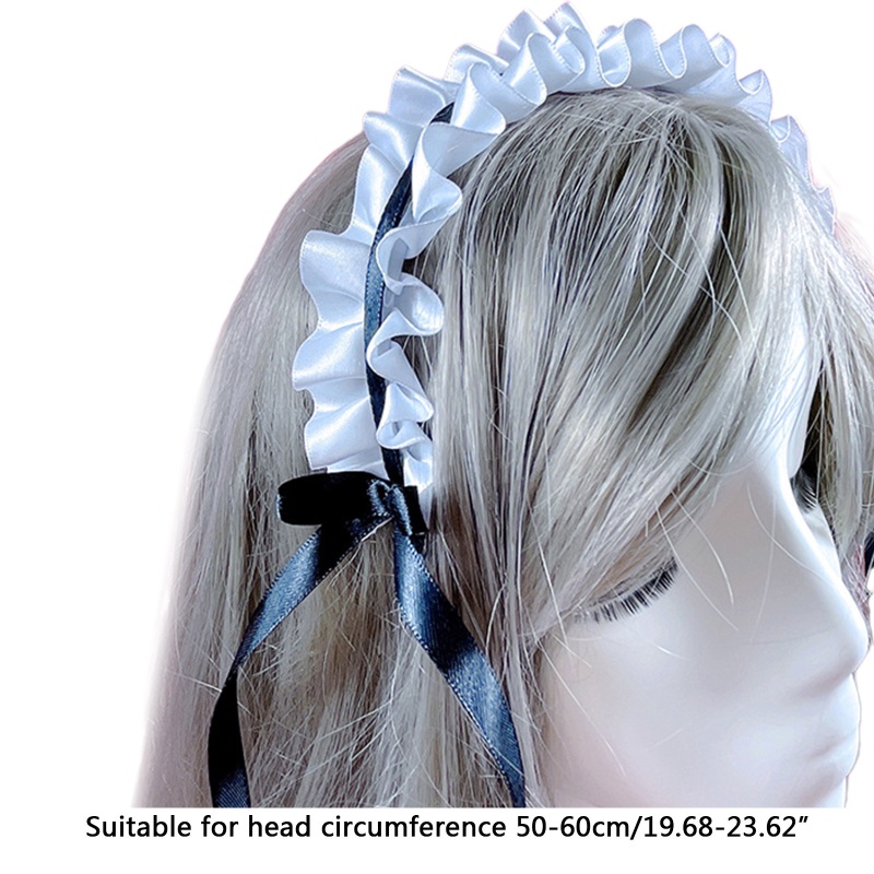 Băng Đô Cài Tóc Hình Nơ Phối Ren Phong Cách Lolita Dễ Thương Cho Bé Gái