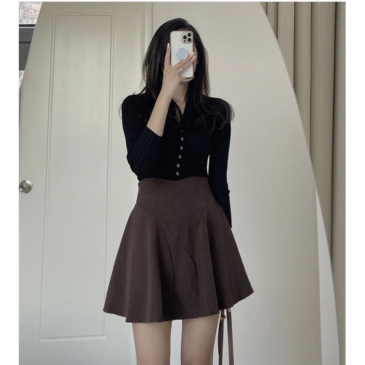[Xả Tết] CHÂN VÁY NHUNG TĂM XOÈ PHÔNG CẠP BỒNG