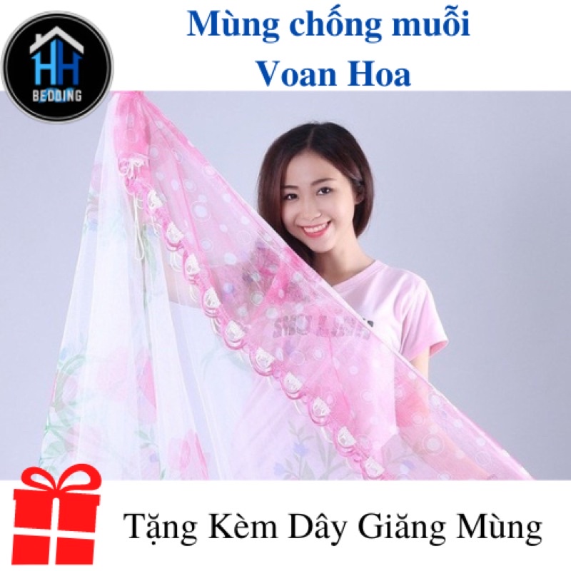 MÙNG CHỐNG MUỖI VOAN HOA CÓ CỬA/KHÔNG CỬA đủ kích cỡ, có size đại 2m x 3m