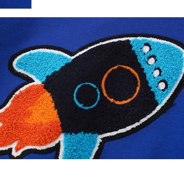 Mã 7670 áo len da cá bo gấu mầu xanh dương thêu đắp của Malwee cho bé trai