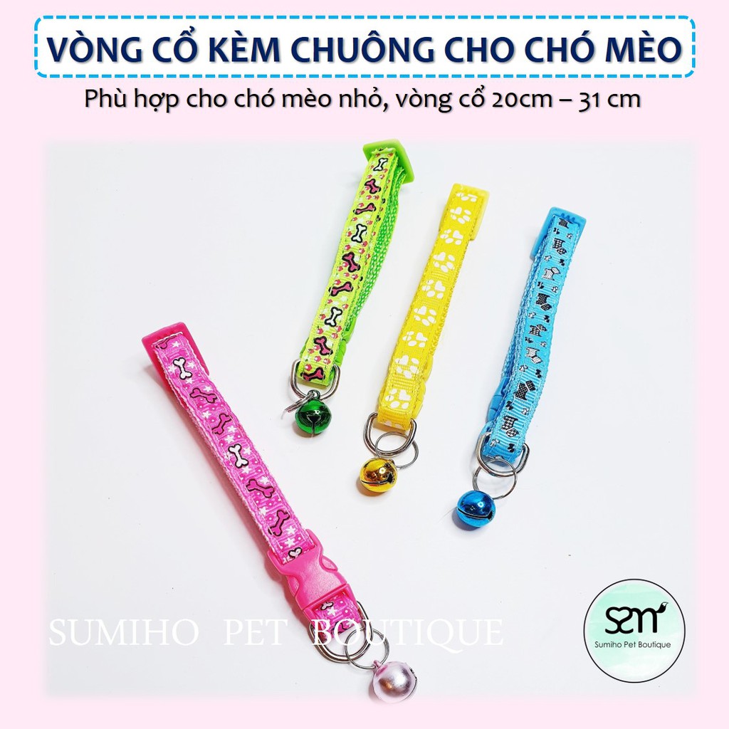 Vòng cổ có chuông cho chó mèo (cho các bé có vòng cổ 20-31cm) (Giao màu ngẫu nhiên)