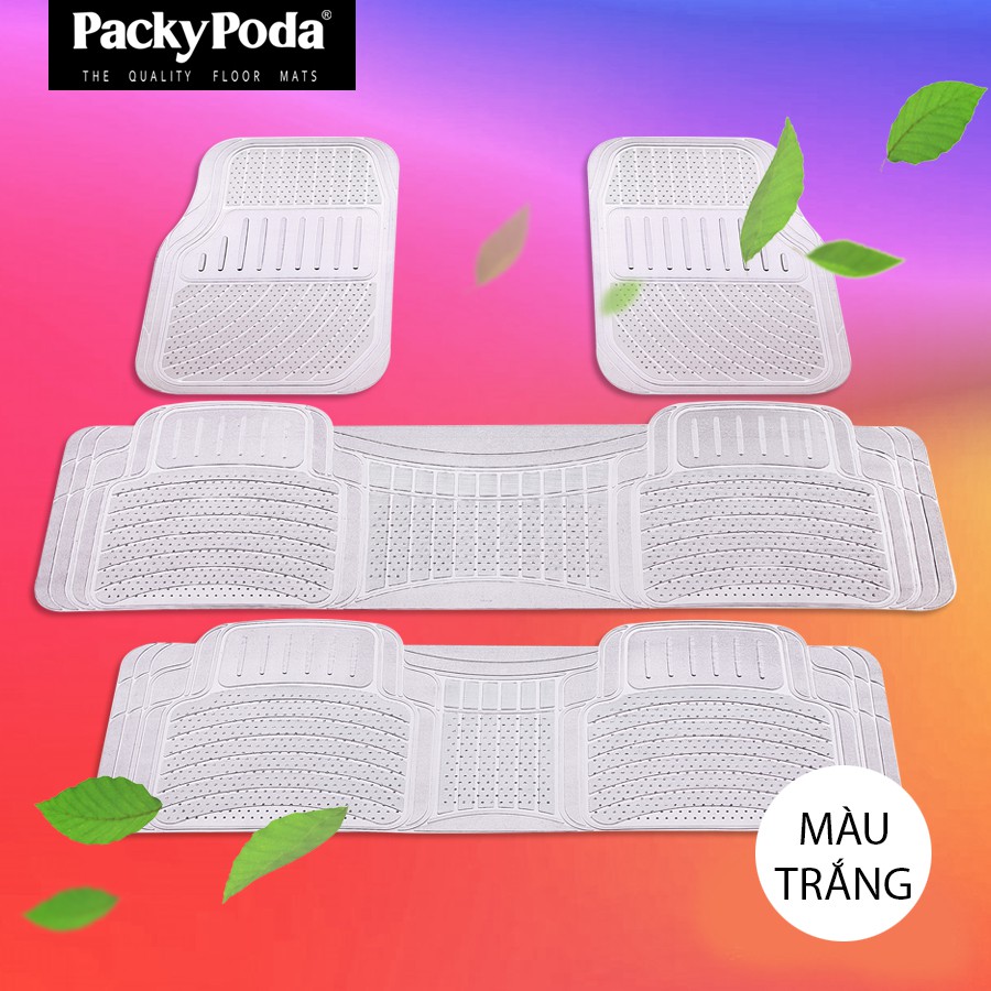 [Mã BMINC50 giảm 10% đơn 99k] Bộ Thảm Lót Sàn Ô Tô PACKY PODA 6168 Màu Đen 7 Chỗ - Nhập Khẩu Chính Hãng