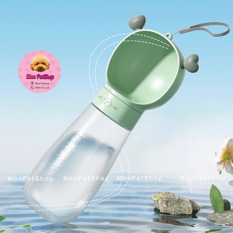 Bình nước du lịch cho thú cưng hình đám mây 2in1