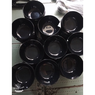 Chén(bát) cơm , súp nhựa Melamine màu Đen/Trắng Size 11.2*5.4cm