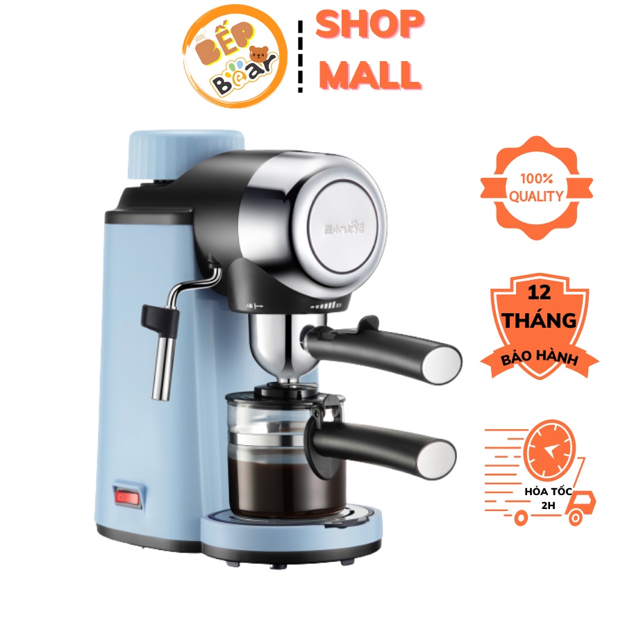 Máy pha cà phê Espresso Bear A02N1 tự động, kích thước nhỏ gọn, thanh lịch, nhiều tính năng, pha cafe, pha trà...BH 12th