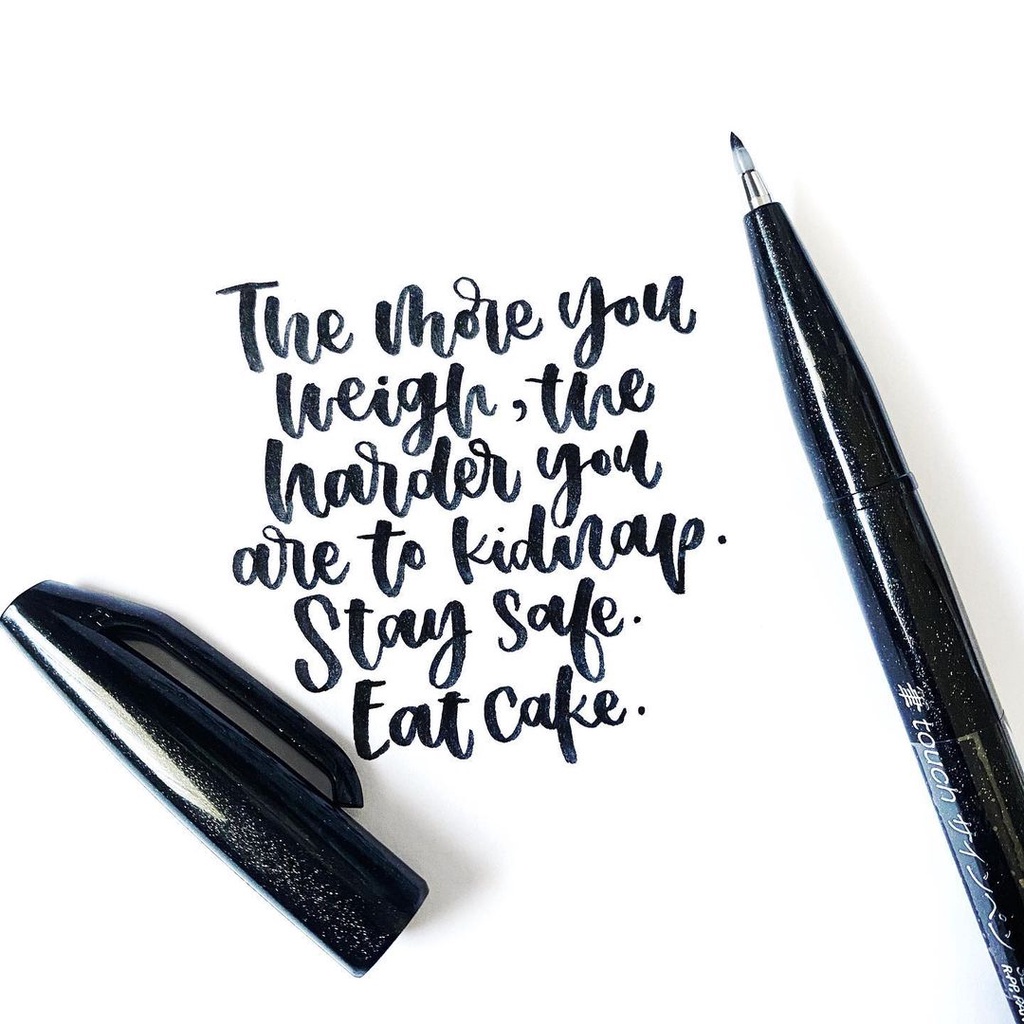 Bút Cọ Thư Pháp Luyện Chữ Calligraphy Brush Lettering 24 Màu Fude Touch Pentel Ngòi Mềm 2