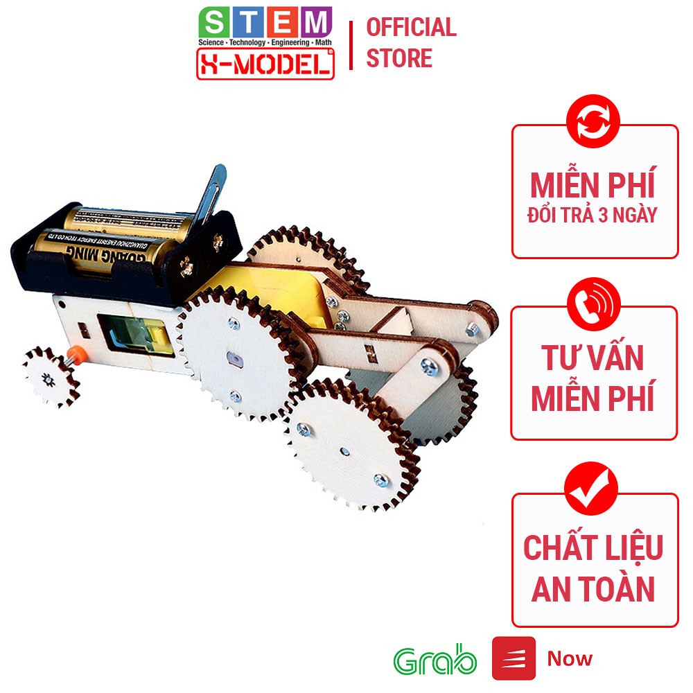 Đồ chơi thông minh lắp ráp X-MODEL ST80 Xe con thoi gỗ bánh răng có thể di chuyển