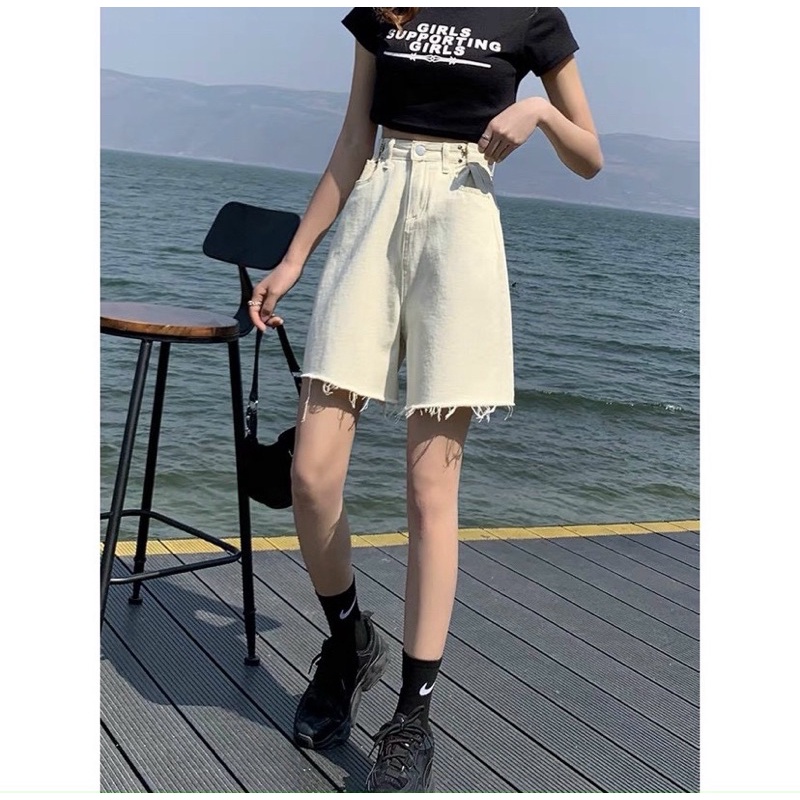 [GIÁ HUỶ DIỆT] Quần Ngố Ống Rộng, Chất Jean Siêu Mát Siêu Đẹp [ Đen /Trắng/ Xanh] , Full Size (có video ảnh thật)