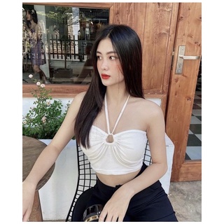 Áo Croptop ống khoen tròn ở ngực hot trend