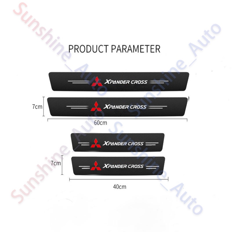 Miếng Dán Trang Trí Cửa Xe Hơi Mitsubishi Xpander cross Bằng Sợi Carbon Chống Thấm Nước / Trầy Xước