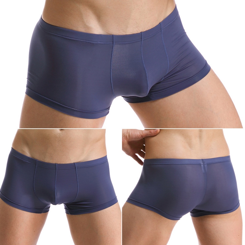 Quần lót boxer màu trơn gợi cảm cho nam