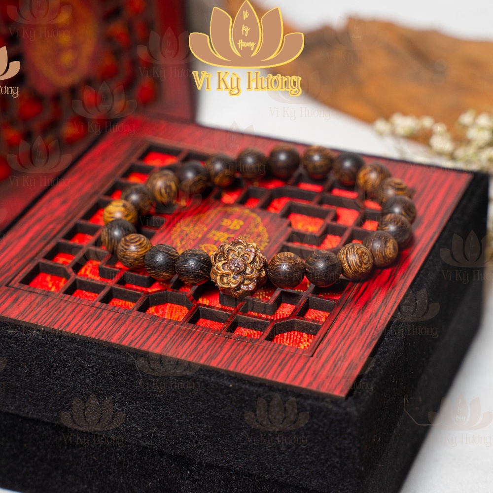 Vòng tay trầm hương sánh chìm mix hoa sen , vĩ kỳ hương, 100% hàng tự nhiên cam kết đổi trả nếu hàng kém chất lượng | BigBuy360 - bigbuy360.vn