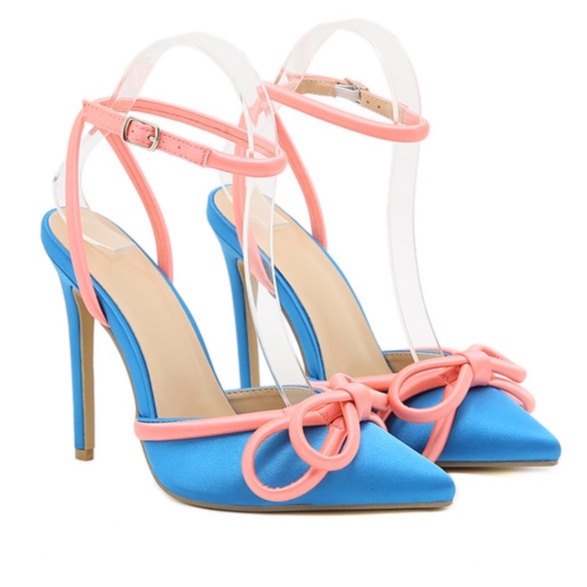 Giày Cao Gót Da Satin Đính Nơ Xinh Xắn Thời Trang Hàn Quốc 4.33 Inch Size 35-42