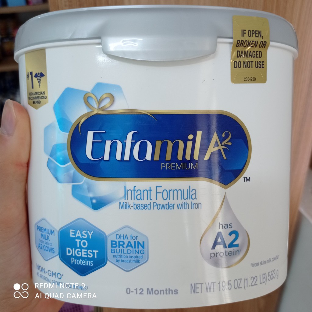 Hộp Sữa Bột Enfamil A2 Premium Infant Formula 553g Mỹ 1/2022 (hộp)