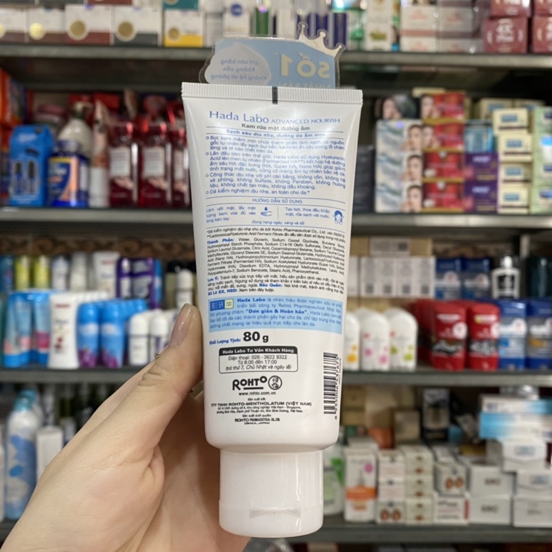 Kem rửa mặt dưỡng ẩm tối ưu Hada Labo 80g