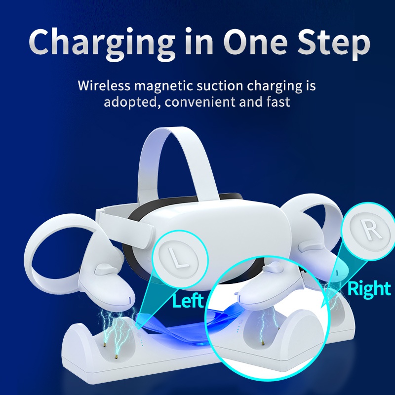VR Charging Bracket for Oculus Quest 2 VR Headset Controller Fast Charging Dock magnetic Stand Set  for Quest 2