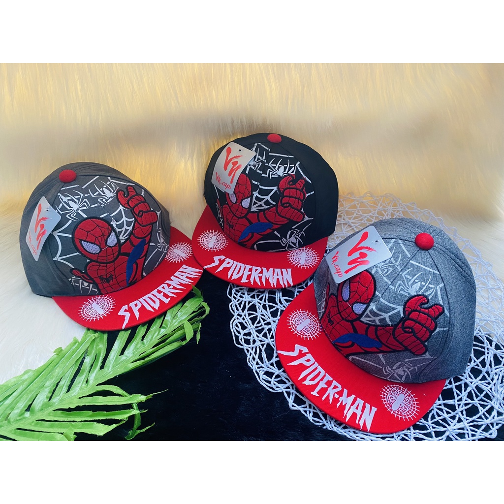 Mũ lưỡi trai siêu nhân nhện cho bé, mũ hiphop người nhện cho bé trai