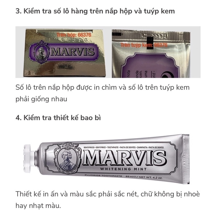 Kem đánh răng Marvis của Ý 85g made in Italy