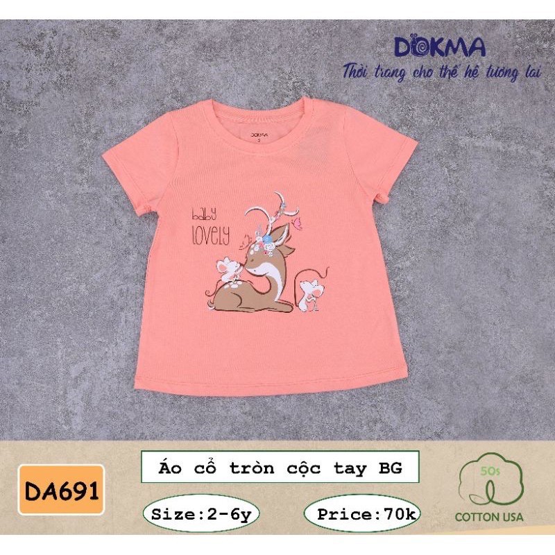 Áo cộc tay bé gái Dokma DA691 (Sz 2-6T)