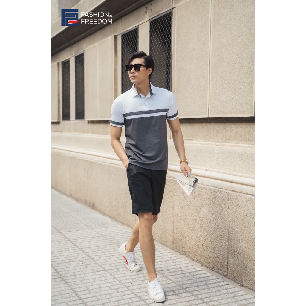 Áo Thun Nam Cotton Xám Trắng TC167 F2 Fashion & Freedom