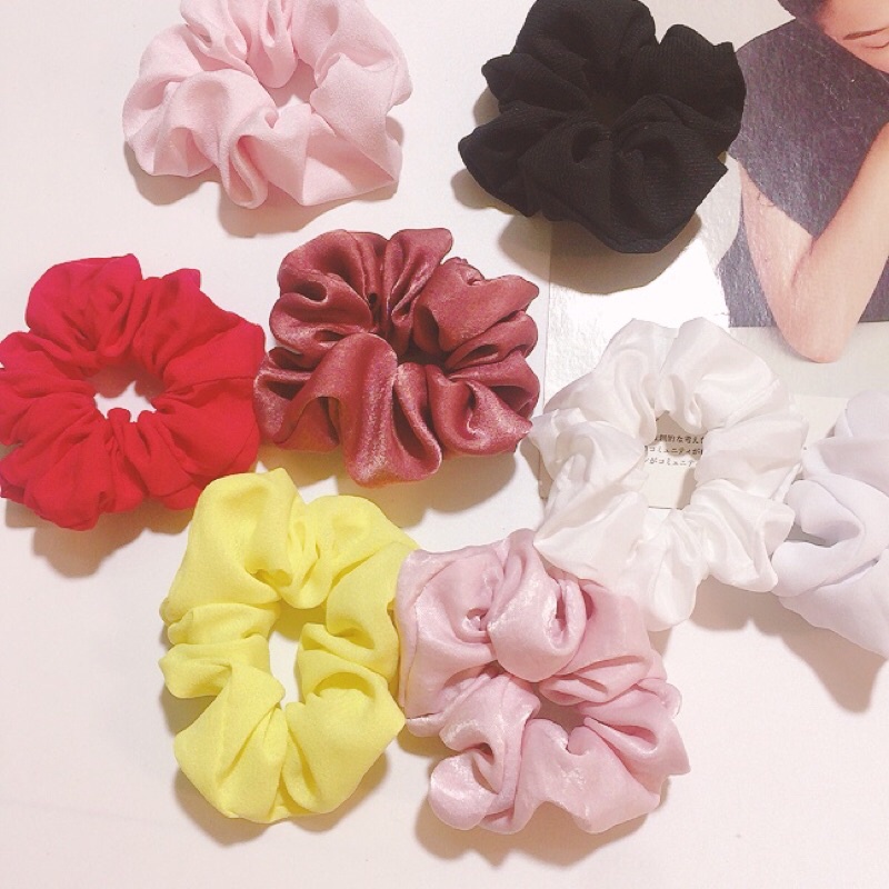 Cột tóc vải scrunchies voan nhiều màu ( giá cực rẻ )