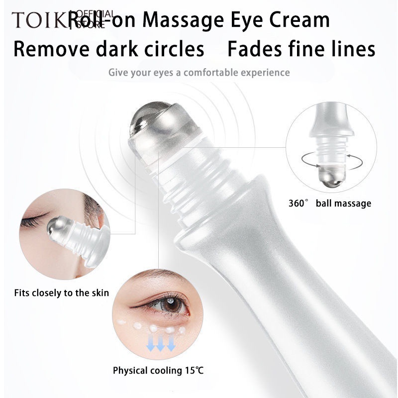 Kem bôi mắt thiết kế đầu kim loại tròn giúp chống bọng mắt loại bỏ nếp nhăn chăm sóc quầng thâm mắt tinh chất dưỡng ẩm