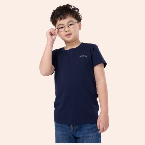 Áo thun trơn cho bé YODY basic phông tay ngắn, vải cotton co giãn, thoáng mát, mềm mịn TSK5117
