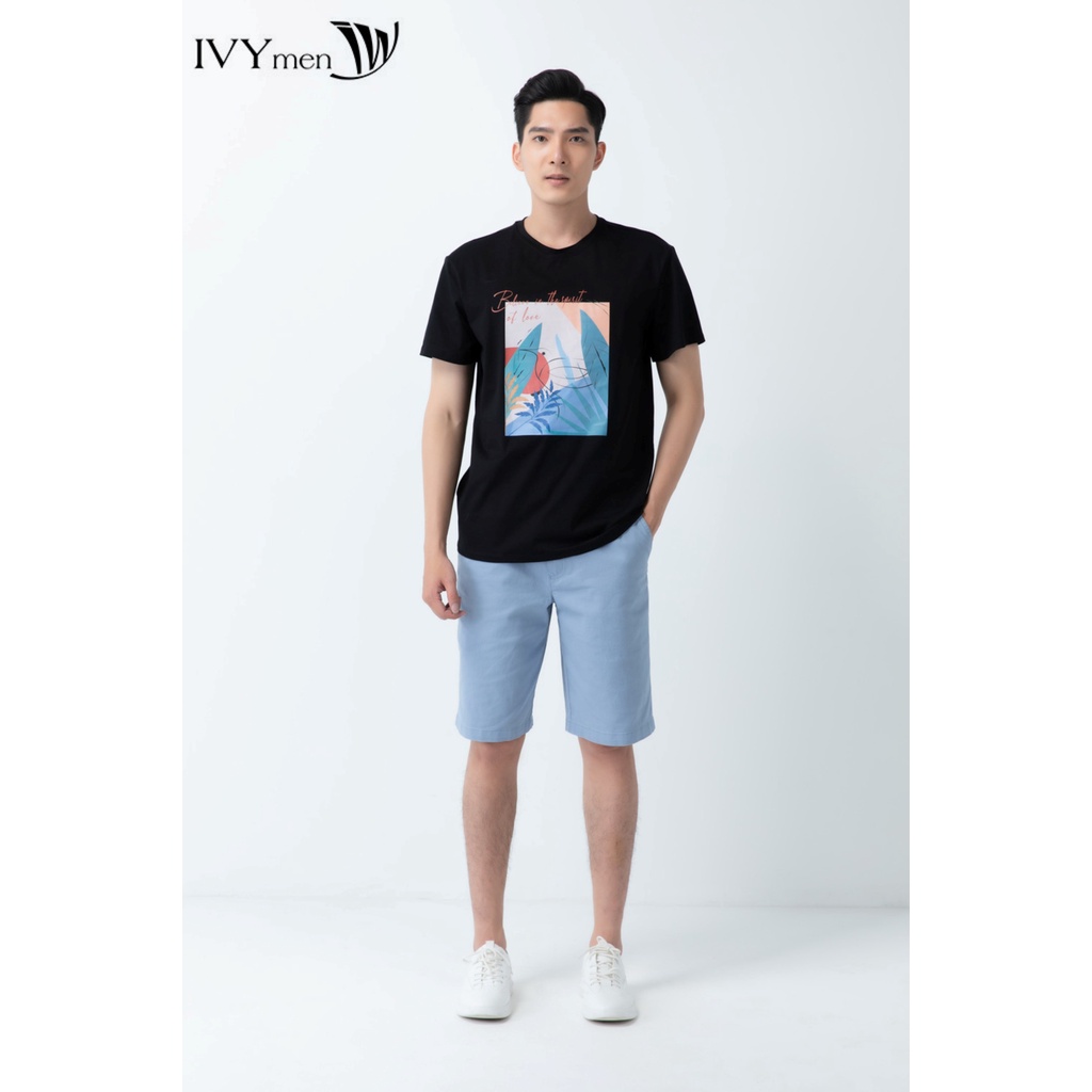 Áo thun nam đen dáng Regular fit IVY moda MS 57E3026