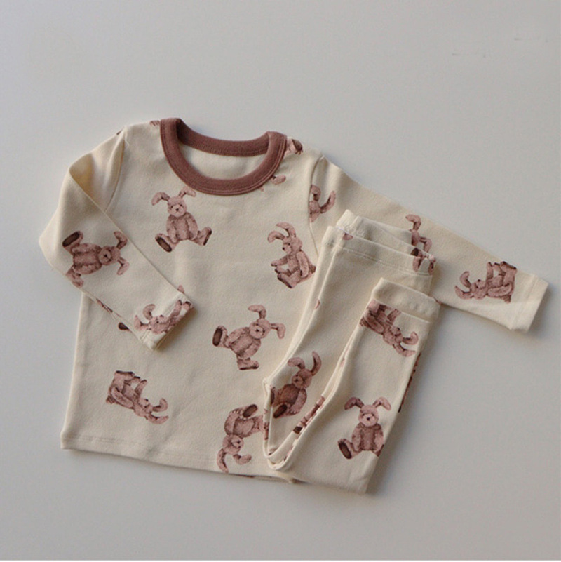 Bộ Đồ Tay Dài Họa Tiết Thỏ Đáng Yêu Dành Cho Các Bé