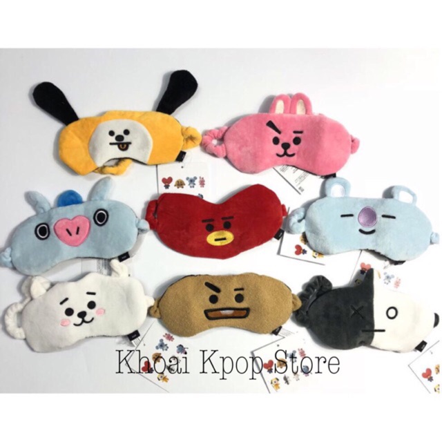 Bịt mắt bông BT21 có lót siêu mềm mịn