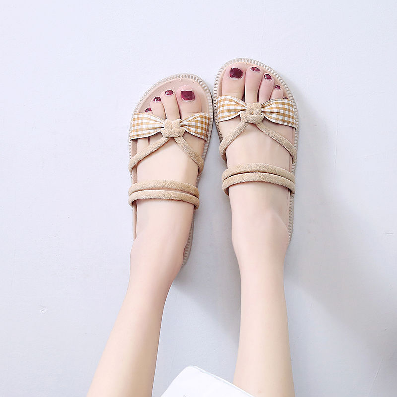 Giày sandal đế bệt phong cách La Mã dành cho bạn nữ