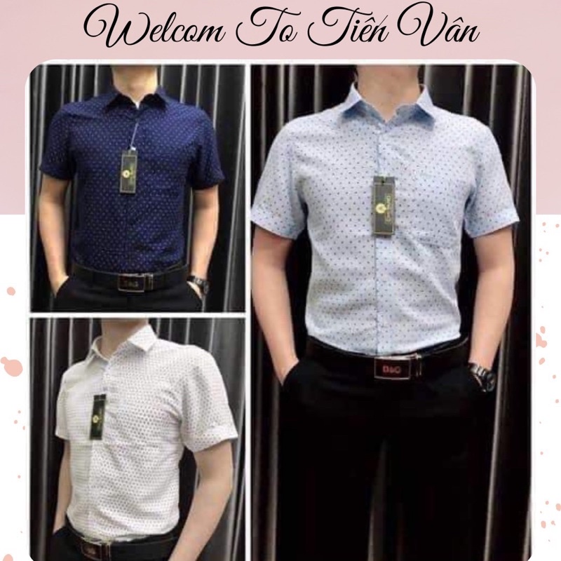💋GIÁ SỈ💋Áo sơ mi nam chấm bi ngắn tay trung niên chất vải cotton thoáng mát có size lớn
