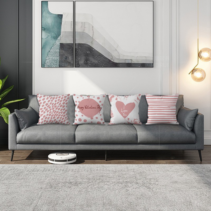 4 Áo Gối Hình Vuông 45x45cm In Hình Chủ Đề Valentine