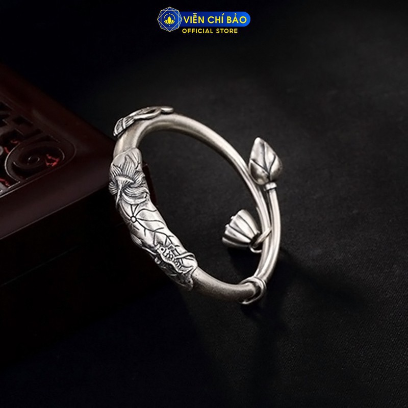 Vòng tay bạc nữ Đài sen cá chép mix charm chất liệu bạc Thái 925 thời trang phụ kiện trang sức Viễn Chí Bảo L100315
