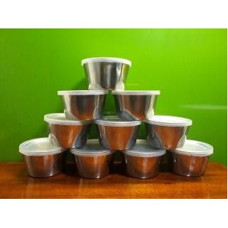 [ Hình thật ] 10 Cốc Caramen - Flan - sữa chua - Inox - Có nắp đậy