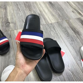 Dép kẻ thời trang (đen)