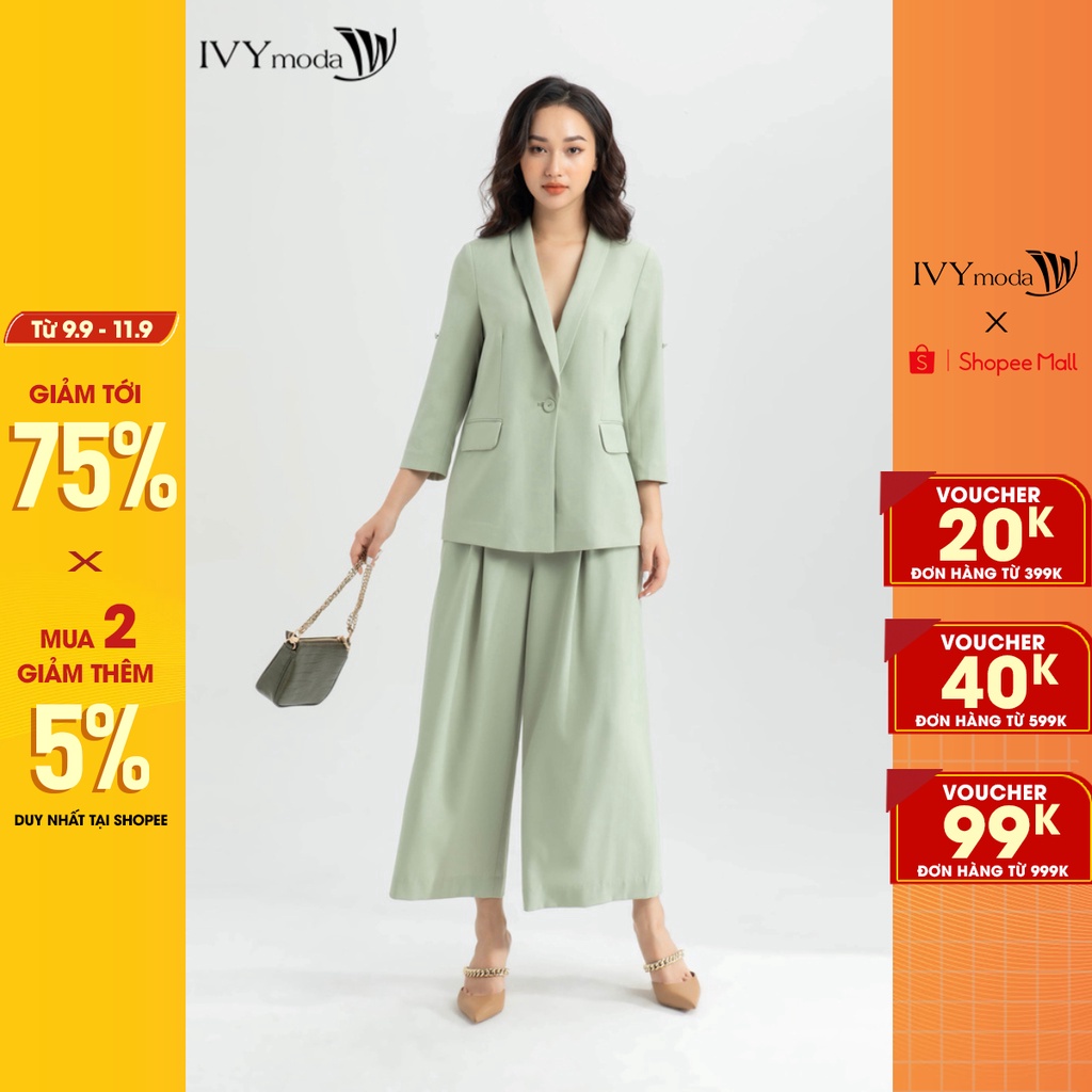 Quần dài ống suông nữ IVY moda MS 22M6418