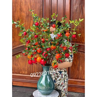 Cành Lựu giả 6 quả cao cấp giống như thật 99%-Hàng loại 1 có Ảnh Thật