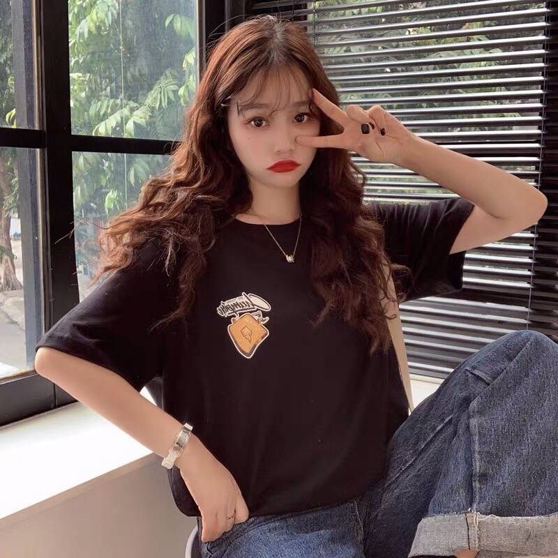European and American Short-sleeved T-shirt Women Summer New Korean Version of the Hong Kong Style Bf Lazy Style Student Loose Top Ins Tide