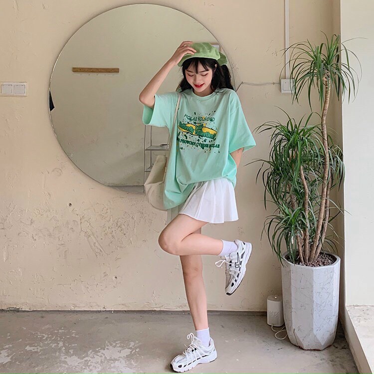 [HCM] ÁO THUN NỮ FORM RỘNG TAY LỖ CỔ TRÒN HỌA TIẾT HOẠT HÌNH SIÊU XINH CHO CÁC CHỊ EM KME FASHION