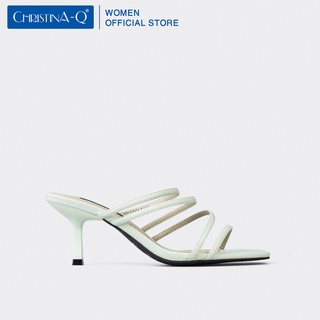 Guốc cao gót mũi vuông dây mảnh Christina-Q GUN070