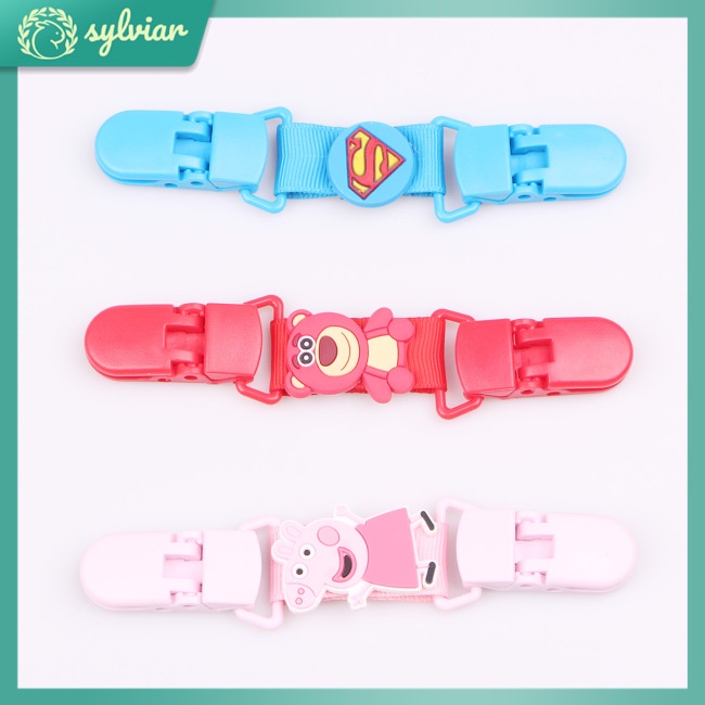 [sylviar] Kẹp Khăn Ăn Bằng Silicon Họa Tiết Hoạt Hình Cho Bé hain