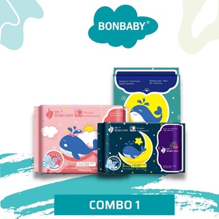 Combo 1 băng vệ sinh ban ngày + 1 băng vệ sinh ban đêm + 1 băng vệ sinh hằng ngày dr.bond lady