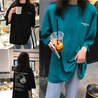 Áo thun nữ dáng thụng giấu quần street style