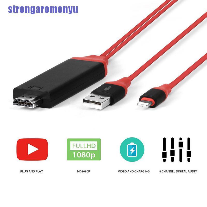 Cáp Chuyển Đổi 8 Pin Lightning Sang Hdmi Tv Av 2m Cho Iphone 7 7 + 6 6s 5 5s Ipad