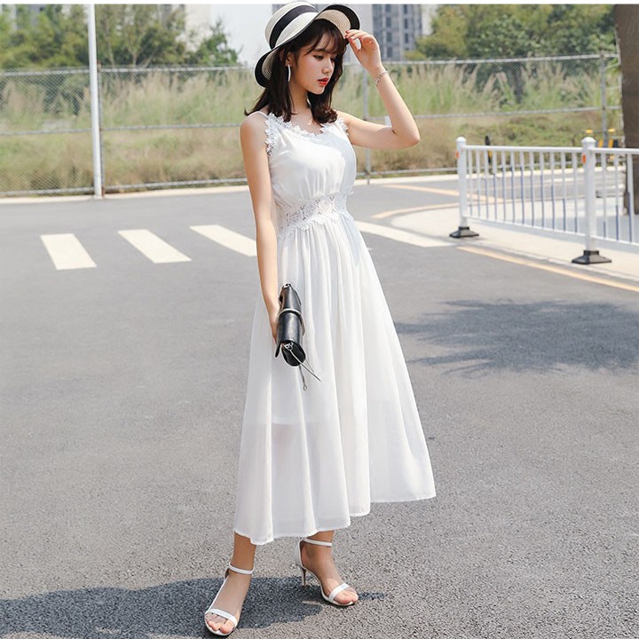 FREESHIP ĐƠN 99K_Đầm maxi xô hai dây viềm ren | BigBuy360 - bigbuy360.vn