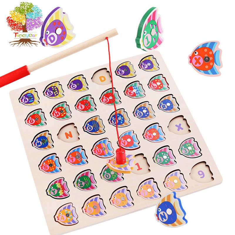 Set đồ chơi câu cá Treeyear bằng gỗ từ tính cho bé