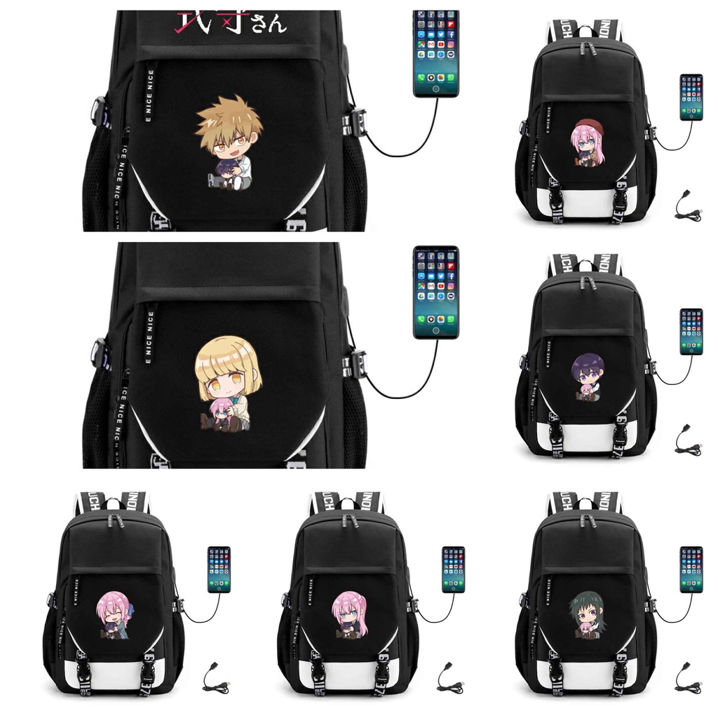 Balo Khóa Trắng Vát in hình Shikimori-san Bạn gái tôi không chỉ dễ thương anime chibi cặp sách đi học